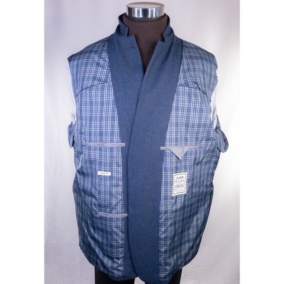 Jos A Bank 1905 Solid Blue Sz 52R/S Sport Coat Jacket Blazer Two Button Wool - Picture 9 of 13